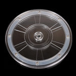 support disque transparent moderne rotatif 360 degrés sections rondes différentes tailles