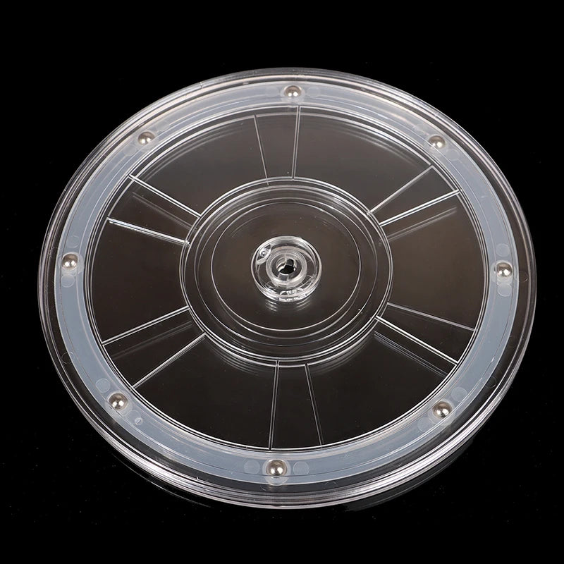 support disque transparent moderne rotatif 360 degrés sections rondes différentes tailles