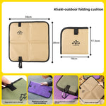 tapis siège pliable extérieur camping randonnée violet vert kaki rembourré velcro anneaux métalliques