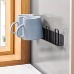 porte verres mural acier inoxydable gris vis moderne cuisine réutilisable fixations incluses