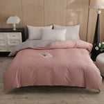 ensemble literie coton 100% uni moderne gris clair beige rose pâle doux adultes maison
