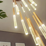 suspension lumineuse moderne or blanc brillantes élégante verre fixée chaînes