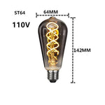 ampoules led décoratives vintage vis e27 spirale dorée noir 2700k 4w 8w 220v
