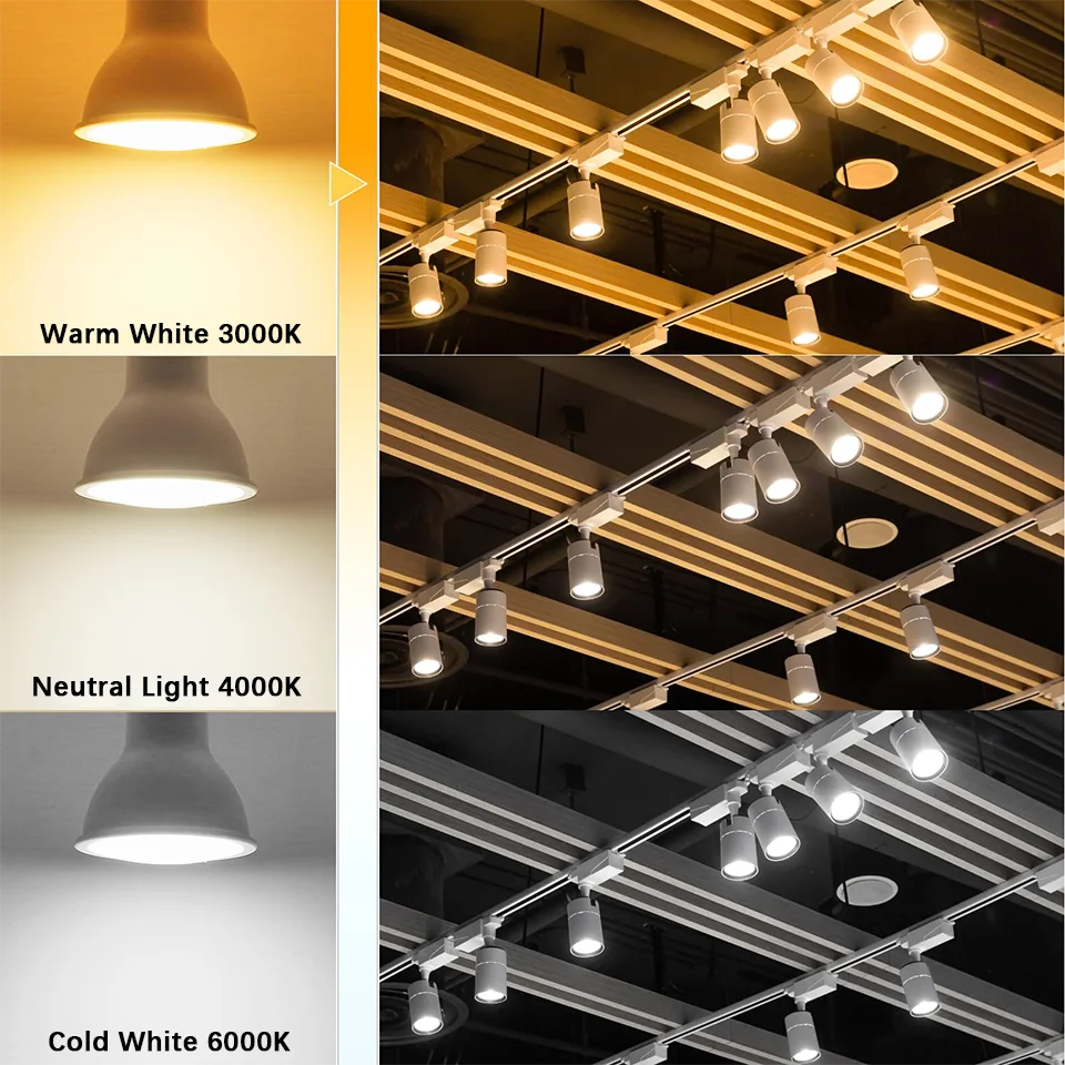 ampoules led gu10 blanc chaud neutre variable 3w 6w 9w 12w sans scintillement moderne