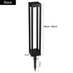 lampe extérieure led moderne noir gris rayures verticales ip65 12x12cm 60cm 40cm