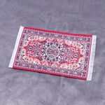 tapis ornements floraux motifs géométriques rouge beige bleu rose vert classique traditionnel miniature
