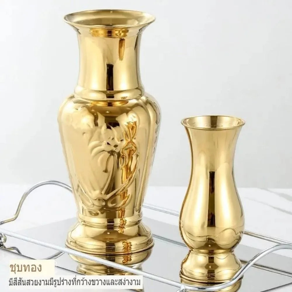 vases émaillés or argent élégants classiques brillants fleurs maison jardin