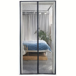 rideau porte magnétique noir maille fine 90cm 210cm anti insectes moderne toute saison
