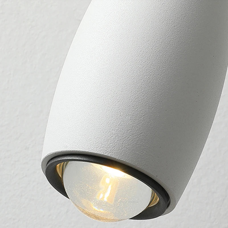 Suspension lumineuse moderne pendentif câble blanc noir ampoule filament visible restaurant chambre cuisine