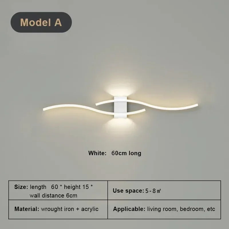 lampe murale led moderne or noir blanc minimaliste cuisine salle manger