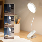 lampe led rechargeable blanc moderne pinces tactile réglable protège yeux chambre