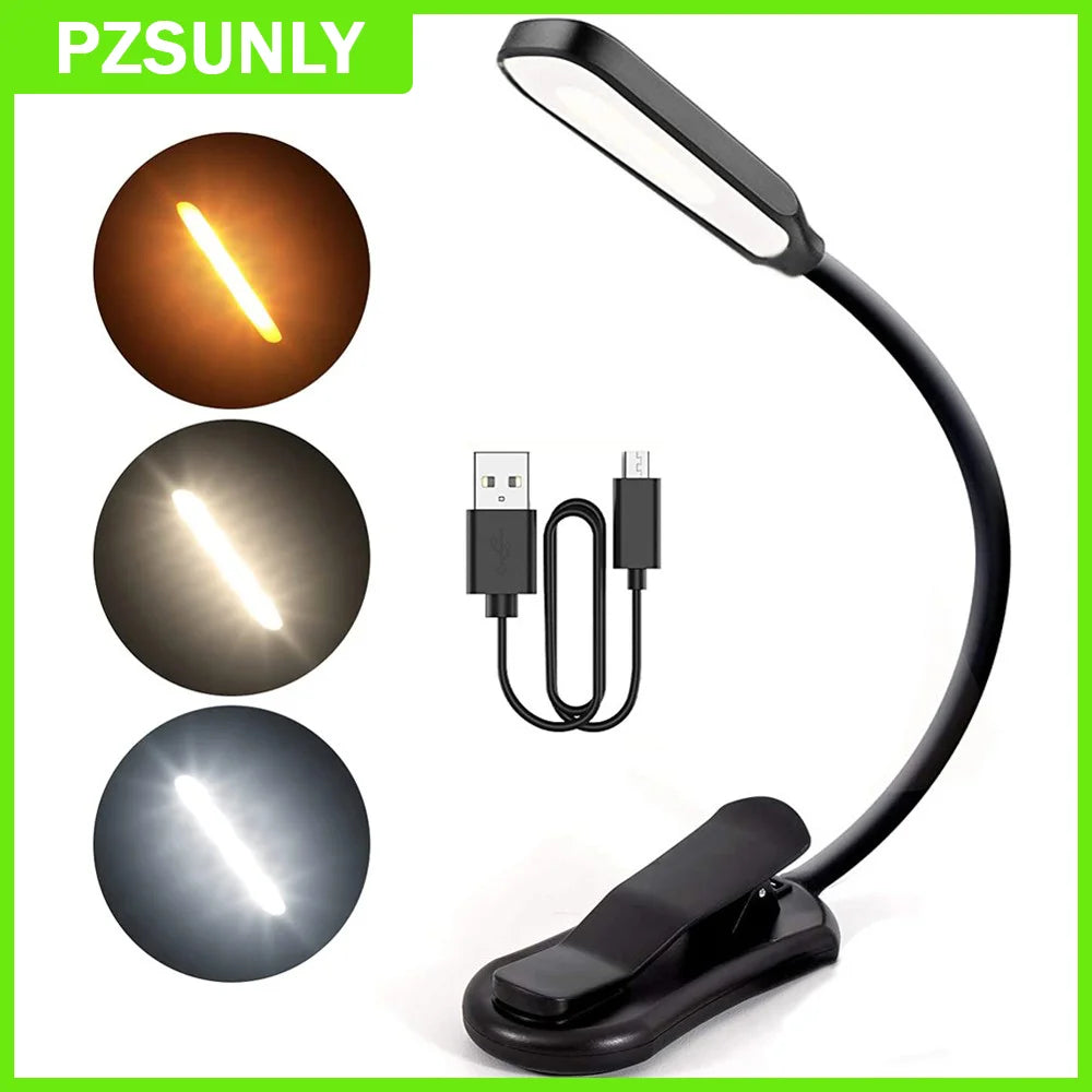 lampe lecture flexible rechargeable led noir pince moderne minimaliste cable usb chargeur