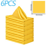 serviettes table satinées noir jaune vert bleu rouge gris moderne uni clips dorés assiettes