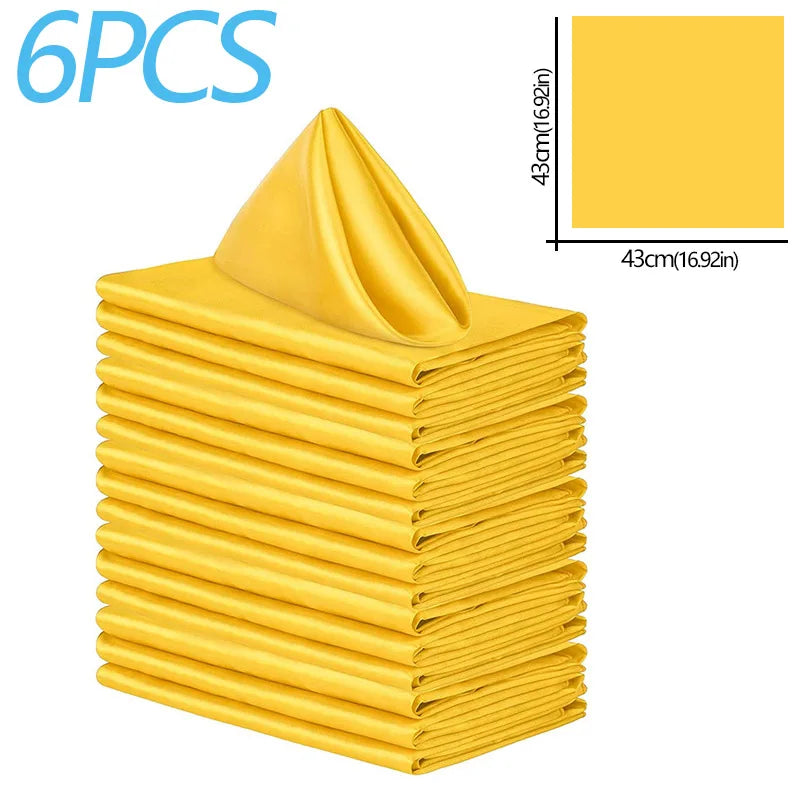 serviettes table satinées noir jaune vert bleu rouge gris moderne uni clips dorés assiettes
