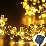 guirlande lumineuse solaire fleurs blanc multicolore moderne piquet panneau solaire extérieur nocturne led jardin