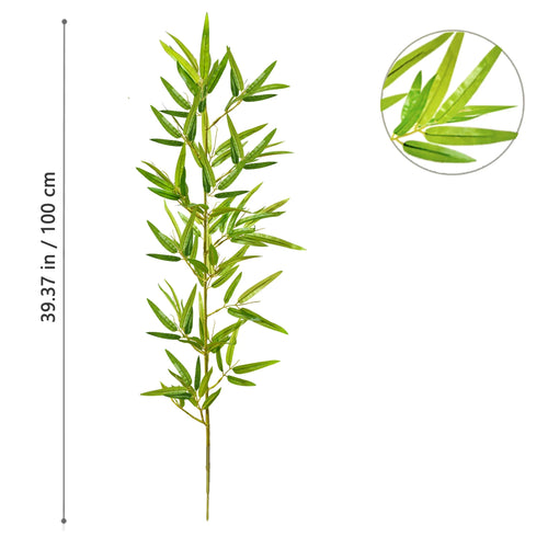 plante artificielle bambou vert feuilles fines pot blanc décoration intérieur maison moderne