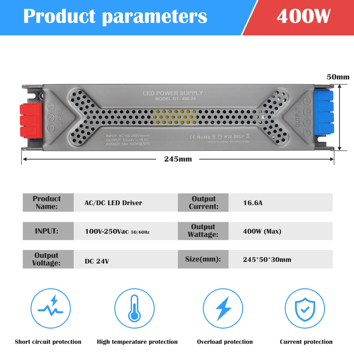 alimentation led 12v 24v 60w 100w 200w 300w 400w transformateur muet