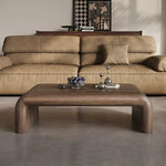 table basse moderne minimaliste bois massif marron foncé salon décoration artistique