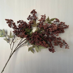 bouquet artificiel rouge foncé vert clair naturel intérieur décoration maison vaseolvablescss