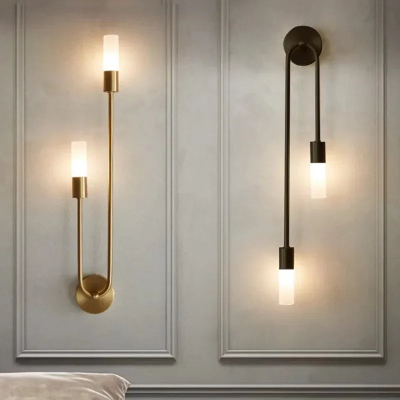 applique murale moderne or argent lumiere led fixee mur minimaliste chambre cuisine salon entrée