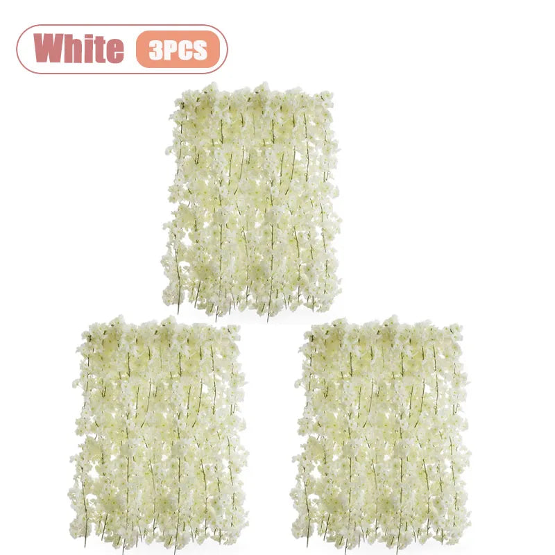 guirlande fleurs artificielles rose clair decoration murale exterieure maison romantique 180cm fête anniversaire
