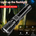 lampe torche noire rechargeable usb zoomable lumière led moderne praticite