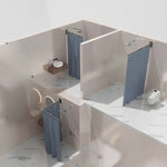 rideau douche gris rayures moderne polyester opaque salle bain classique