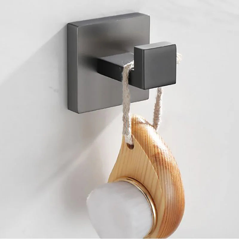 accessoires salle bain gris étagère serviettes porte savon moderne minimaliste porte soucoupe porte sèche