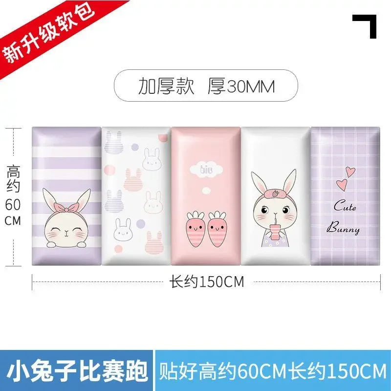 tapis sol enfant rose motifs lapins mignons décoration chambre bébé moderne 150cm doux