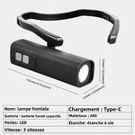 lampe frontale led rechargeable clip portable étanche modes 10w léger moderne