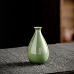 vases céramique vert moderne table décoration intérieur fleurs artificielles
