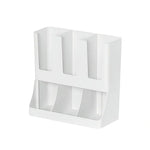 organisateur rangement tasses blanc noir adhésif moderne stockage capsules sachets sucre pailles couvercles