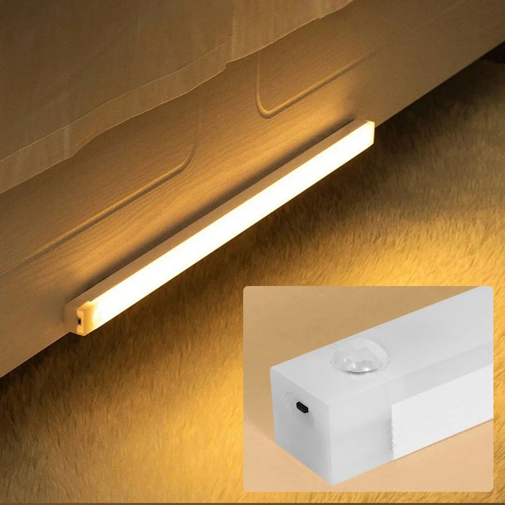 lampe led aimantée détecteur mouvement blanc moderne veilleuse cuisine chambre
