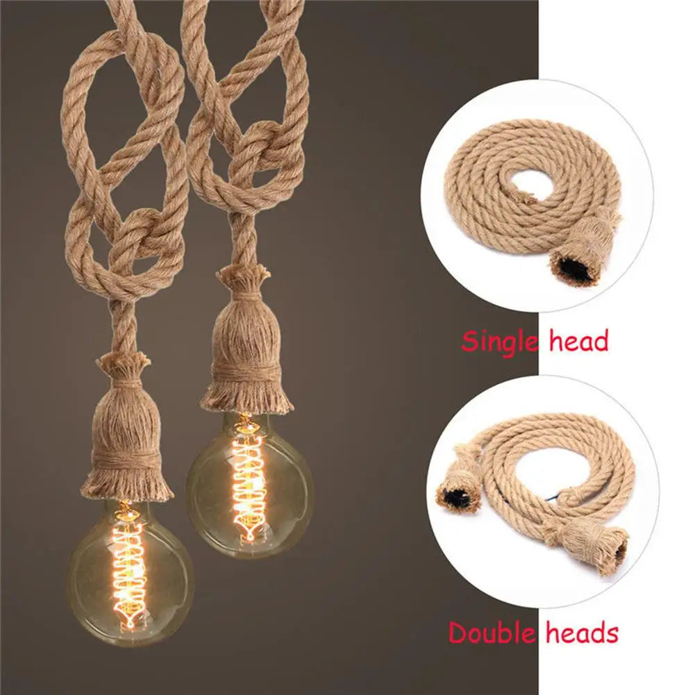 corde suspension rustique tissée beige ampoule électrique bricolage décoration industrielle fête