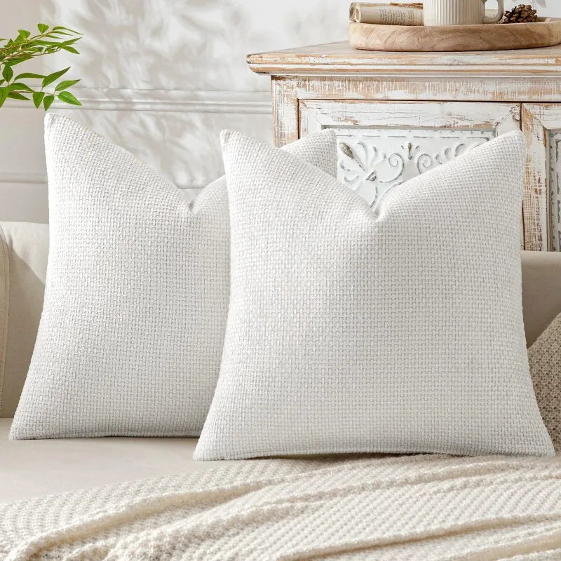 housse coussin polyester gris moderne opacité texture tissée beige clair marron foncé