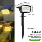 lumière solaire extérieure ip65 led 72watt blanc chaud moderne jardin fixe tringle