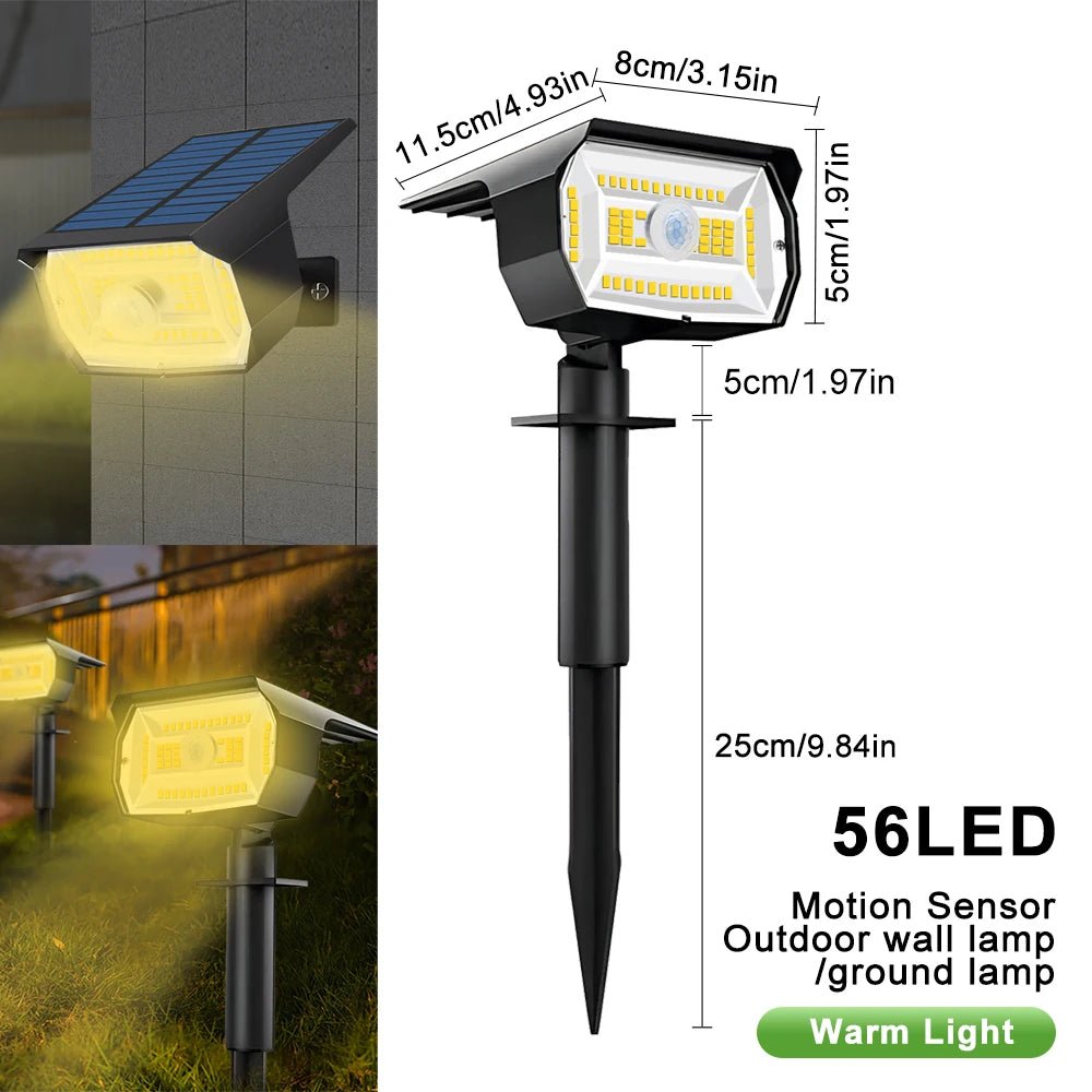 lumière solaire extérieure ip65 led 72watt blanc chaud moderne jardin fixe tringle