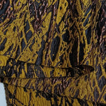 tissu polyester jacquard vert or bleu rouge brillant élégant robe ondulée ligne dorée glamour