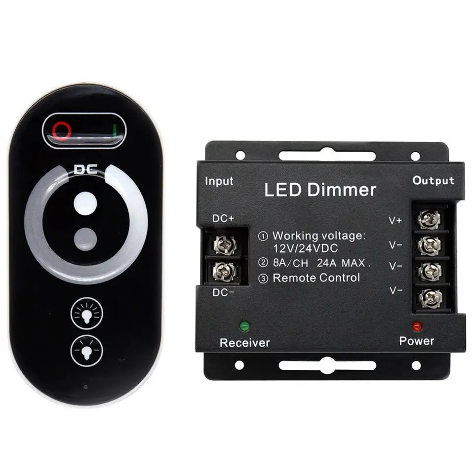 contrôleur led dimmer télécommande noire moderne 18a pwm réglable alimentation vis fixée