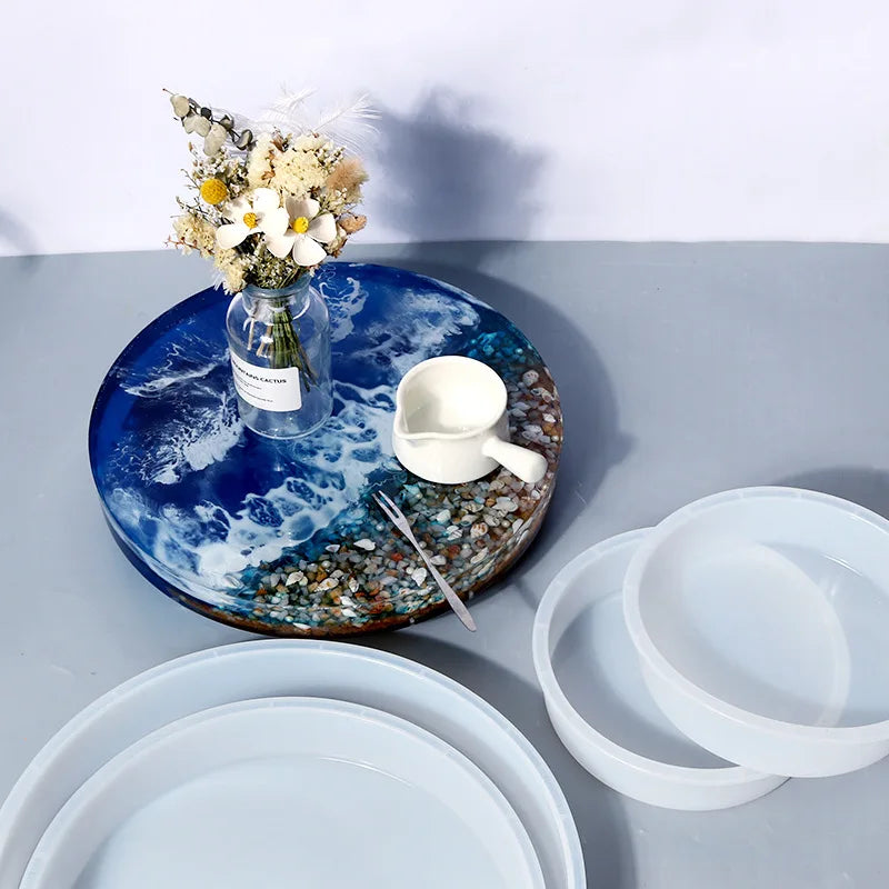 plateau silicone marbre blanc bleu moderne tringle fixation diamètre 203mm 228mm 254mm 279mm 305mm