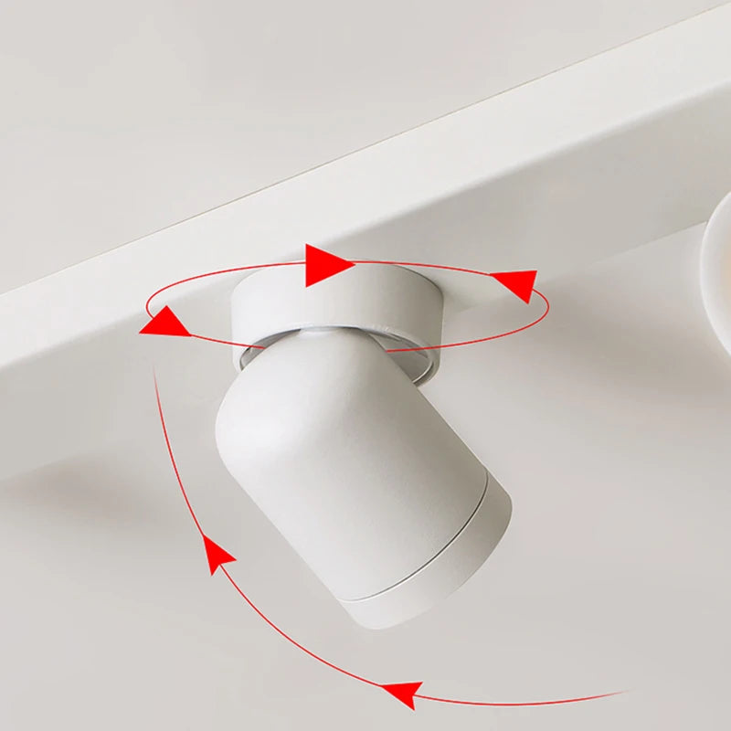 Spot LED moderne aluminium blanc interrupteur tactile têtes éclairage quotidien