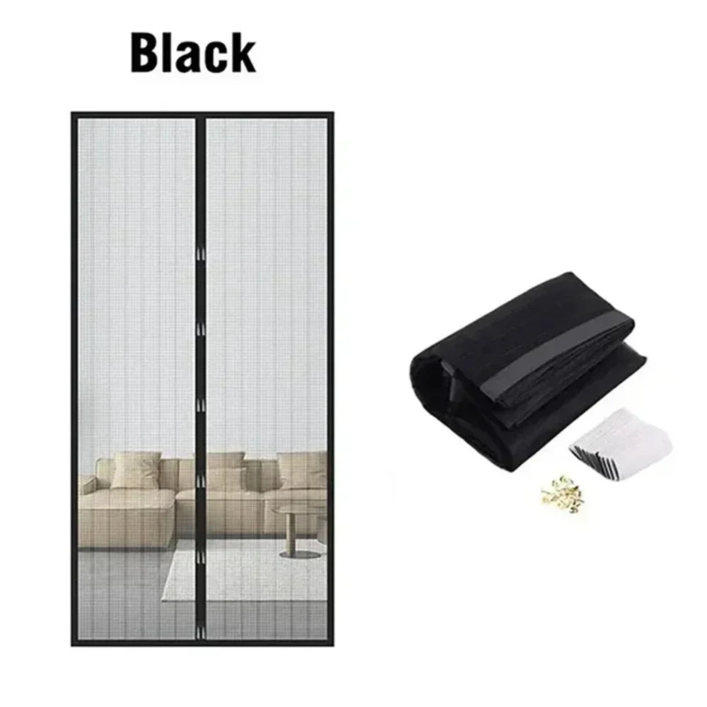 rideau porte magnétique blanc aimants maille fine transparent moderne 80x210cm 90x210cm 100x210cm 110x210cm 120x210cm