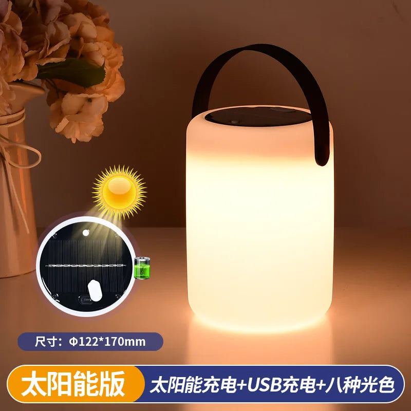 lampe solaire rechargeable led blanc moderne poignée panneau solaire usb ip65 abs