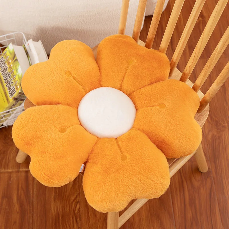 coussin fleurs stylisées orange bleu rose vert blanc jaune moderne décoration