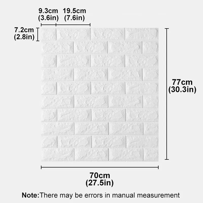 décoration murale moderne panneau adhésif brique texture blanc résistant humidité 70x77cm