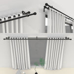 tige rideaux moderne noire réglable 60 147 pouces points clairs clips inclusion