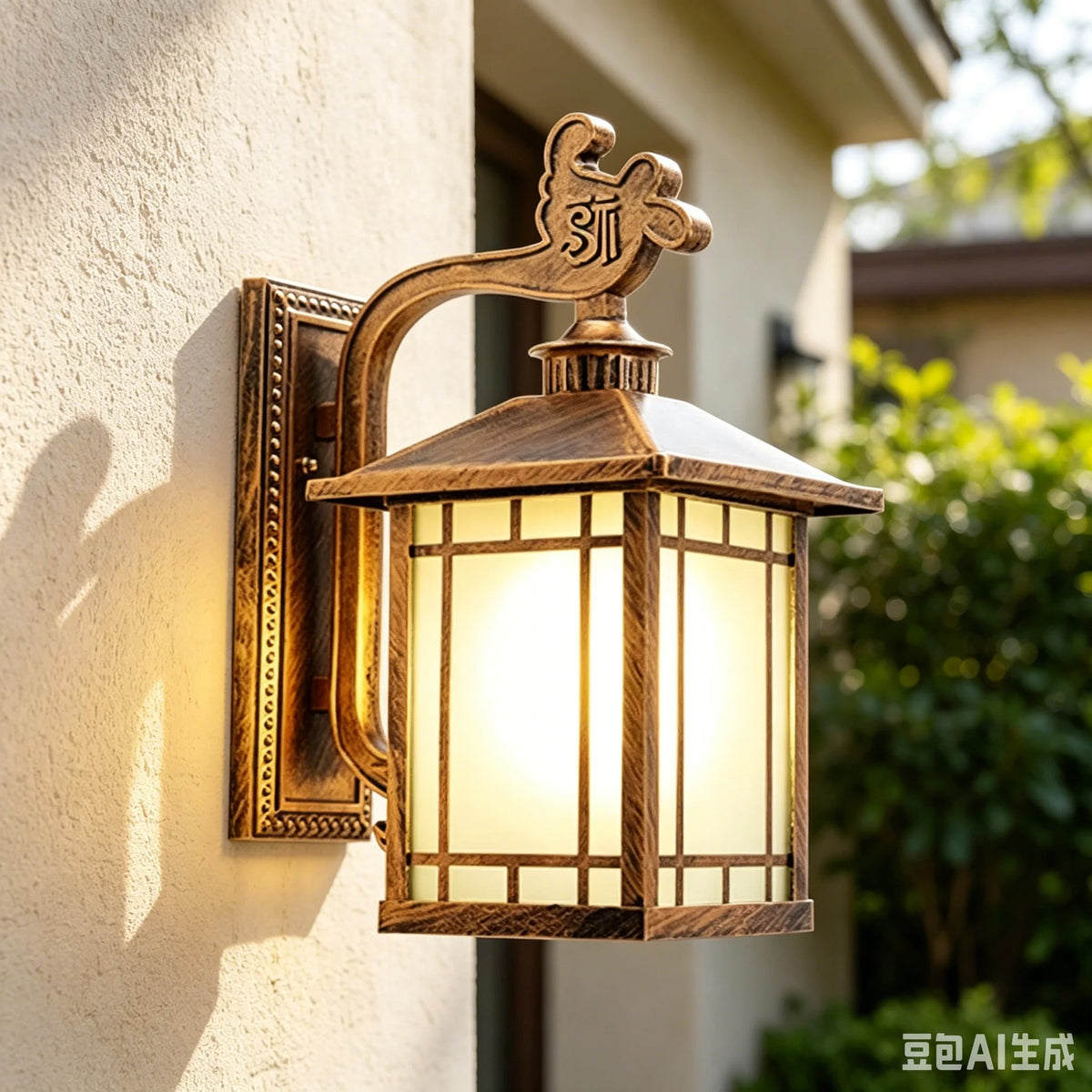 lampe murale led bronze doré classique vintage écoénergétique éclairage maison opacité texture métallique ciselée