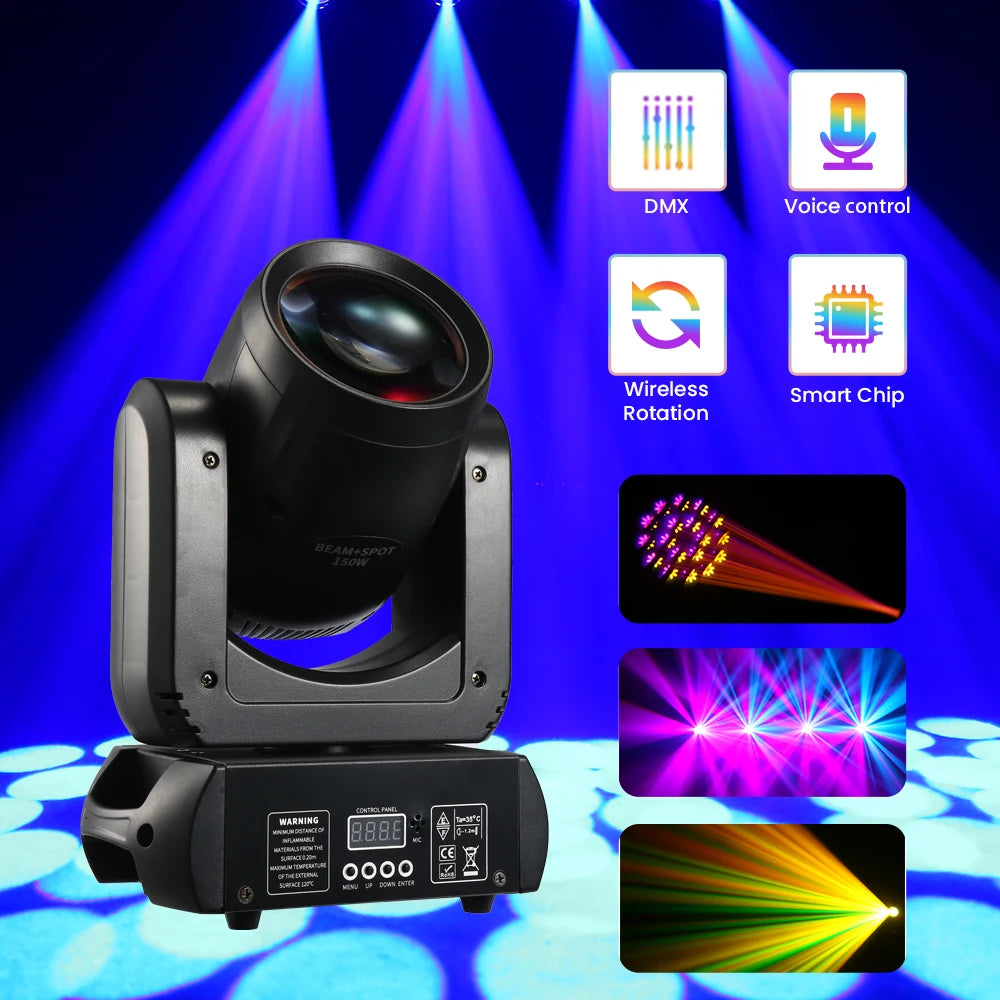 projecteur led mobile 150w noir moderne effet scène dji dmx disco club