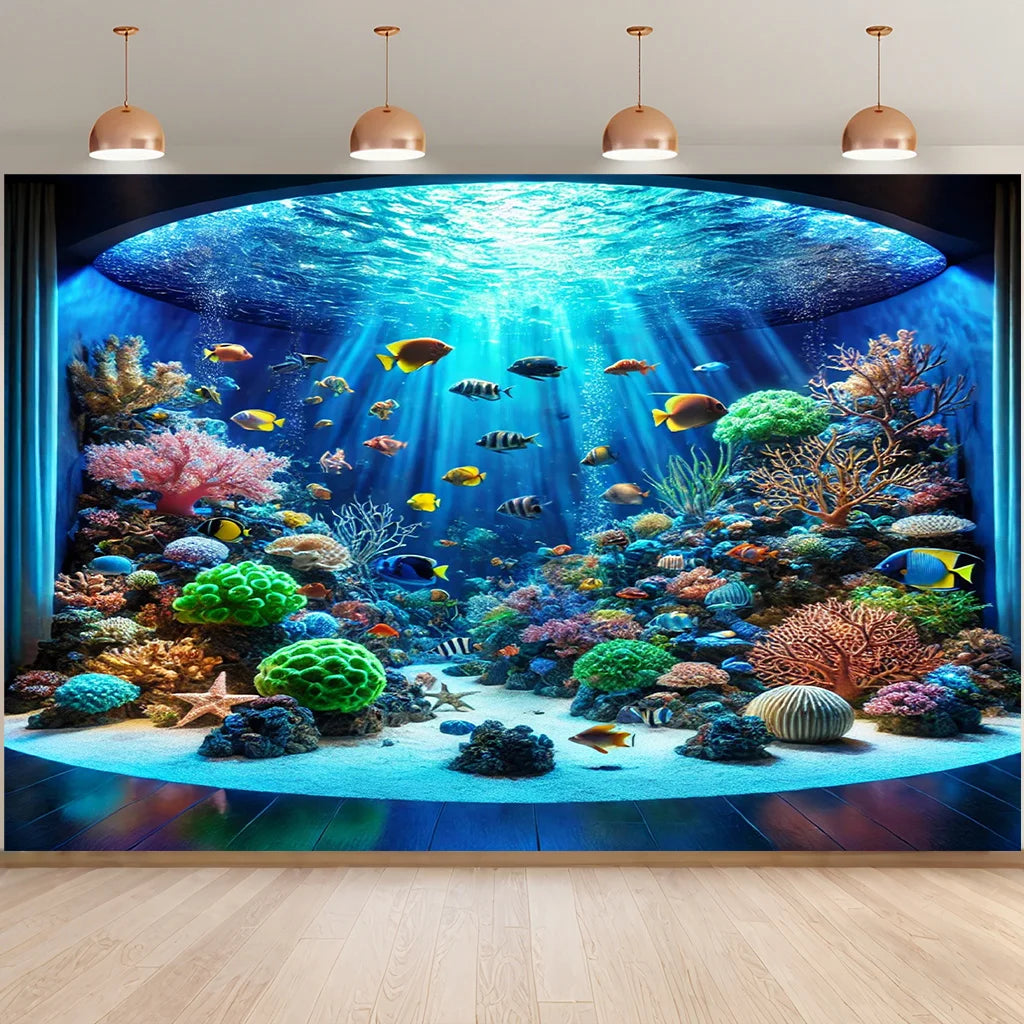 toile d'art paysage marin corail poisson récif océan décoration murale salon chambre maison