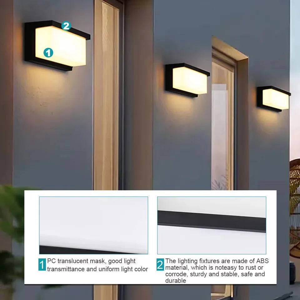 lampes murales led détecteur mouvement blanc moderne extérieures balcons jardins